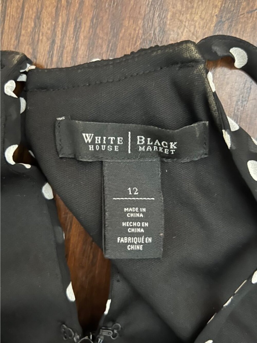 White House Black Market Black White Polka-dots Halter Sleeveless High Low 12 - Picture 6 of 14